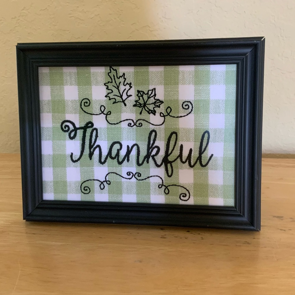 Farmhouse Thankful green accent picture 5x7 w/frame